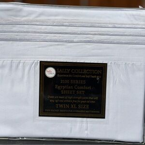 New twin XL size bed sheet set,3PCS,Deep pocket white color Egyptian comfort